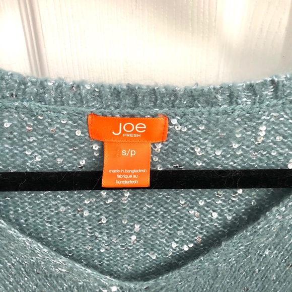Joe Fresh Mint Blue Sparkly Sweater Small - Picture 6 of 14